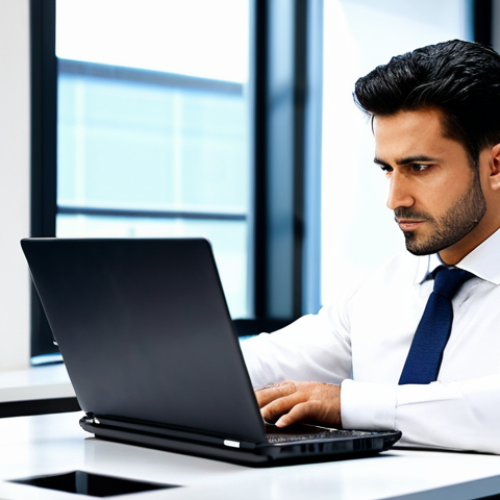Home 7 Professional Setting**
"A professional using a laptop with a cooling pad in a modern office. The cooling pad is visible and keeping the laptop cool. Fully clothed, appropriate attire, safe for work, perfect anatomy, natural proportions, professional photography, high quality."
**